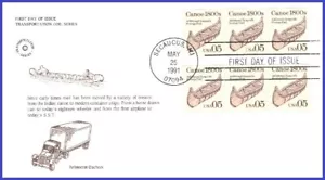USA4 #2453 Pl #1 U/A Aristocrat FDC PNC3 Kanu - Bild 1 von 1