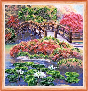 Hágalo usted mismo Kit de bordado de cuentas "Flores en el estanque" 5.9"x5.9" / 15.0x15.0 cm, Abris - Imagen 1 de 7