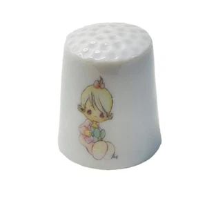 Precious Moments 1980s Baby w/ Bottle Thimble - Picture 1 of 2