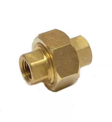 1/4 Npt Female 3 Piece Union Coupling Brass Pipe Fitting Air Water Oil Gas 104-B - Image 1 of 4