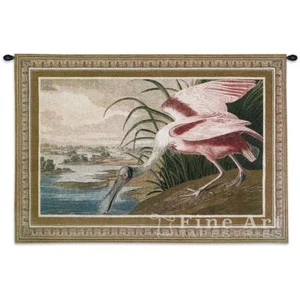 Spoonbill Pelican Bird Picture Tapestry Wall Hanging Wild Life 38"x27" - Picture 1 of 1