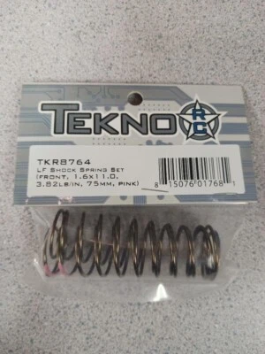 Tekno RC Low Frequency 75mm Front Shock Spring Set Pink 3.82lb/in 1.6x11.0 New!! - Image 1 of 2