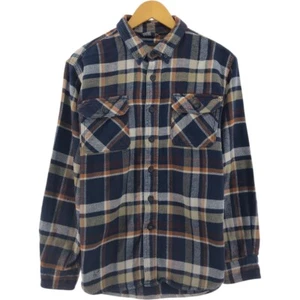 Used OUTDOOR LIFE long-sleeved button-down flannel check shirt men's size L - Picture 1 of 7