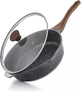 Nonstick Deep Frying Pan Skillet, 12-Inch Saute Pan with Lid, Stay-Cool Handle, - Picture 1 of 8