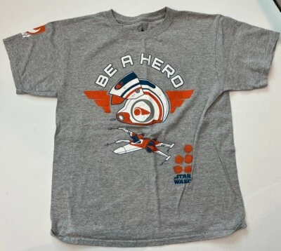 Camiseta gris para niños de los parques Disney Star Wars Rebel X-Wing Be A Hero talla grande Foto 1 de 3