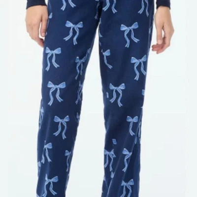 J. Crew Women's Bow Print Pajama Pants NWT Blue Size S  - Изображение 1 из 4