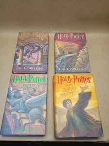 Harry Potter 4er Set Hardcover Erstausgabe Bücher Bände 1,2,3,7 - Bild 1 von 12