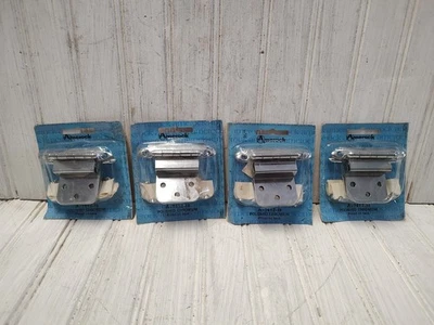 4 пары винтажных смещенных шарниров Amerock с хромированным покрытием Deco новый из старых запасов шкаф буфет - Изображение 1 из 4