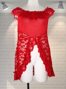 Vintage sehr kurzes Babydoll Nachthemd Nachthemd - Nylon & Spitze - Bild 1 von 3