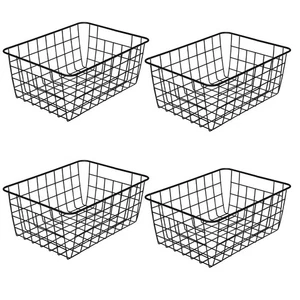 Aufbewahrungskörbe zum Organisieren von Haus & Küche - 4er-Pack, schwarz - Bild 1 von 6