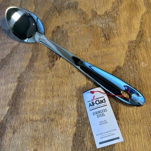 All-Clad langer massiver Löffel polierter Edelstahl 13" Küchenwerkzeug Silber - Bild 1 von 7