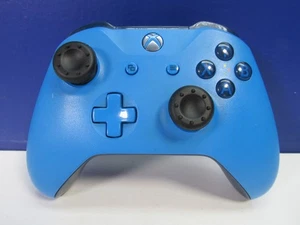 WORKING microsoft official XBOX ONE SHOCK BLUE CONTROLLER wireless X S - Picture 1 of 4