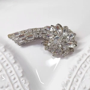 Vintage Juliana Ice Brooch D&E Verified 3740 Clear Layered Rhinestone Large 4.5" - Picture 1 of 12