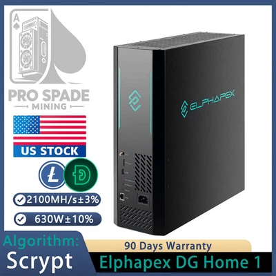 *US STOCK ElphaPex DG Home 1 2100MH/s 630W LTC/Doge Scrypt Miner Home Miner 2.1G - Image 1 of 4