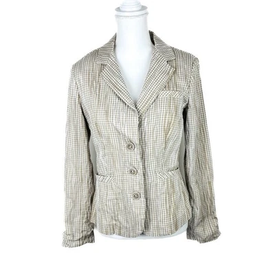 Chaqueta a Presión Cabi para Mujer M Jengibre Elastizada Guinga Arrugada Sin Forro Estilo Preppy 346 Foto 1 de 4