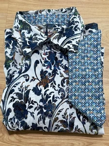 ROBERT GRAHAM MENS PAISLEY BUTTON FRONT CASUAL DRESS SHIRT SZ M FLIP CUFFS EUC - Picture 1 of 7