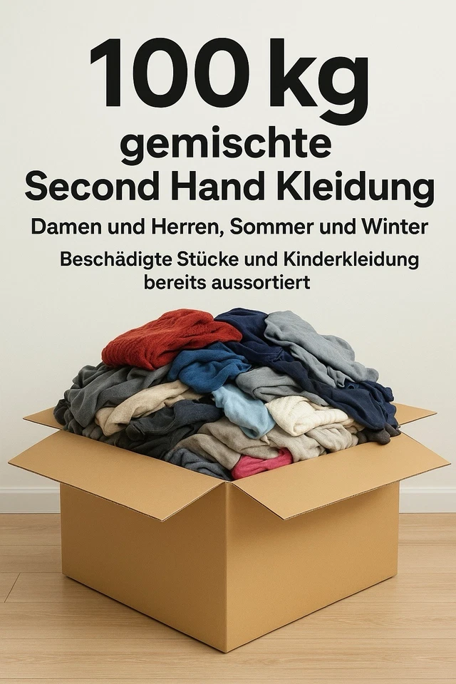 100kg Second Hand Kleidung Damen Herren Sommer Winter Wiederverkäufer B2B B2C - Bild 1 von 1