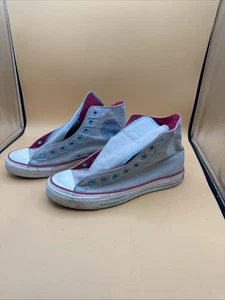 Converse All Star High Top Sneakers Grail with teal green and pink Women Size 9 - Picture 1 of 10