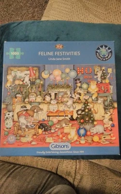 Gibsons Feline Festivities 1000 Piece Jigsaw Puzzle  - Image 1 of 4