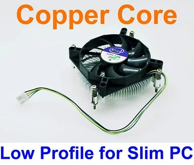 iCool Intel CPU i3 i5 LGA1150  LGA1151 Low Profile 1U Copper Core Cooling Fan - Image 1 of 4