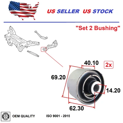 Rear Trailing Control Arm Bush For Nissan Rogue 08-19 Select 14-15 Sport 17-19 - Image 1 of 4