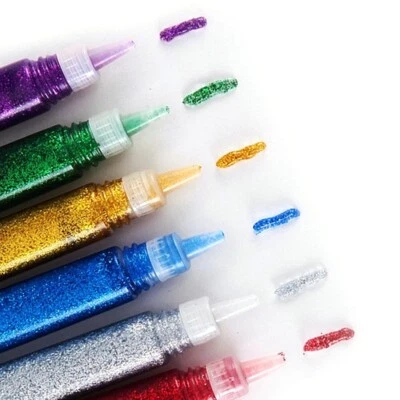 PENNE COLLA GLITTER SUPER LUCIDE colorate scintillanti bambini arte artigianato creazione carte hobby