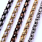 Width 4/6/8mm Multi-colored Stainless Steel Byzantine Chain Mens Womens Necklace