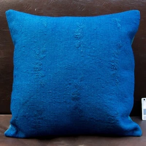 20"x20" 50x50 Hand Woven Turkish Overdyed Kilim Rug Vintage Pillow Cover Cushion - Picture 1 of 2