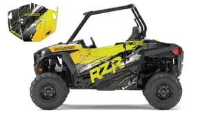 2014 + Kit de gráficos Polaris RZR 900 OAGFX D49-2 amarillo - Imagen 1 de 2
