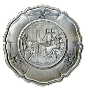 1975 "Worcester Pewter Birth of a Nation" 10" Plate Declaration of Independence - Picture 1 of 6