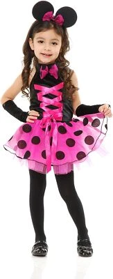 Little Miss Mouse Pink Minnie Animal Cute Fancy Dress Up Halloween Child Costume - Image 1 of 2