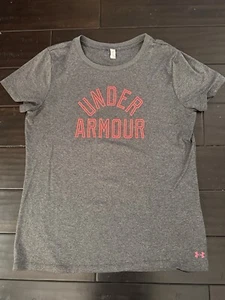 Under Armour Womens Loose Fit T-Shirt Heat Gear Gray Sz Large - Picture 1 of 7