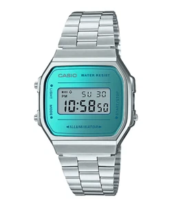 144367912054 - Totalmente Nuevo Sin Usar Casio Vintage A168WEM-2 Bebé Azul Verde Clase - Imagen 1 de 1