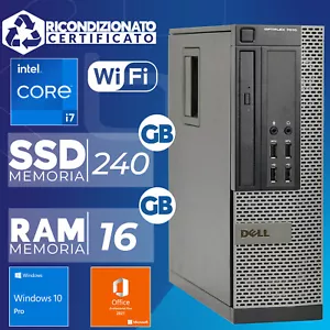 PC Computer Desktop Fisso Ricondizionato DELL i7 Ram 16GB SSD 240GB Windows 10 - Imagen 1 de 6