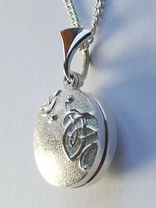 Scottish Ola Gorie Silver Celtic Secrets Knot Locket 18" Chain Pendant Box - Picture 1 of 11