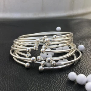 Opel Silver Bolls 925 Sterling Silver Set Of 7 Women's Bangle Jewelry SP2095 - Picture 1 of 5