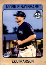 2018 Mobile BayBears Choice #26 Lou Marson Scottsdale Arizona AZ Baseball Card
