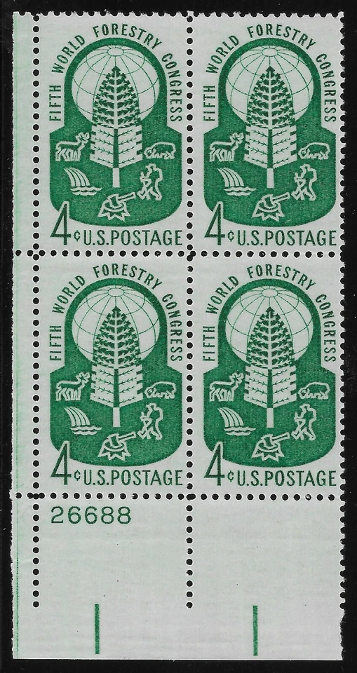 US Scott #1156, Plate Block #26688 1960 Forestry 4c FVF MNH Lower Left - Image 1 of 1