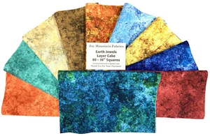 Earth Jewels Schicht Kuchen 40 -10" Quadrate Quilten & Nähen Stoff - Bild 1 von 1