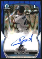 2023 Bowman Chrome Prospect Autographs Blue RayWave Marco Vargas RC Auto /150