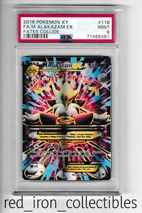 PSA 9 MINT Mega Alakazam 118/124 Full Art Fates Collide XY Pokemon Card 2016 - Picture 1 of 2