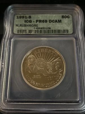 1991-S Mount Rushmore Commemorative Half Dollar PR69DCAM ICG - Image 1 of 2