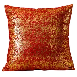 Gold Color Shiny Velvet Cushion Cover Throw Pillow Case Sofa Home Car Decorative - Picture 1 of 11