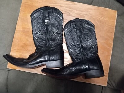 Botas de vaquero Los Altos piel de avestruz para hombre punta puntiaguda, talla 10 Foto 1 de 4