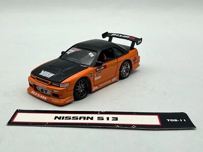 Muscle Machines Import Tuner Nissan S13 Silvia, Orange & Black, 1:64, Excellent - Image 1 of 4