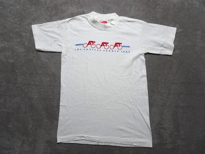 Camiseta De Colección 1984 Juegos Olímpicos de Los Ángeles Paper Moon EE. UU. S/S Pequeña Blanca Foto 1 de 4