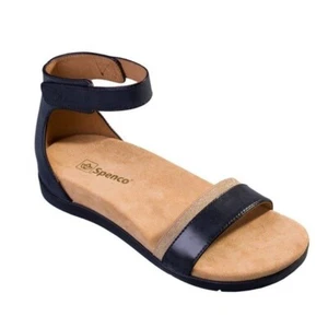 NWT Spenco Womens Jasmine Black Leather Supportive Sandals Size 11D (Wide) - Picture 1 of 9