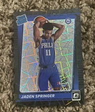 2021-22 Donruss Optic Jaden Springer Rated Rookie Black Velocity 9/39 #197