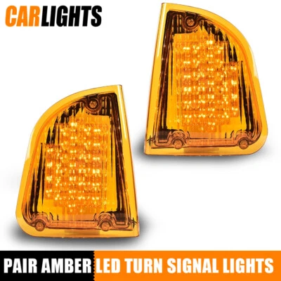 Fits For 1986-08 KW Kenworth K300 T300 T330 T600 2X Amber LED Turn Signal Lights - Imagem 1 de 4