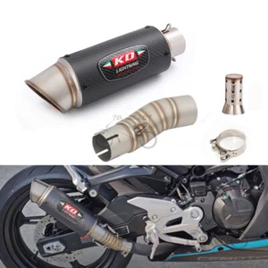 For CF-Moto 450SR 450SS 2022-2023 Slip on System Exhaust Mid Pipe Carbon Muffler - Picture 1 of 10